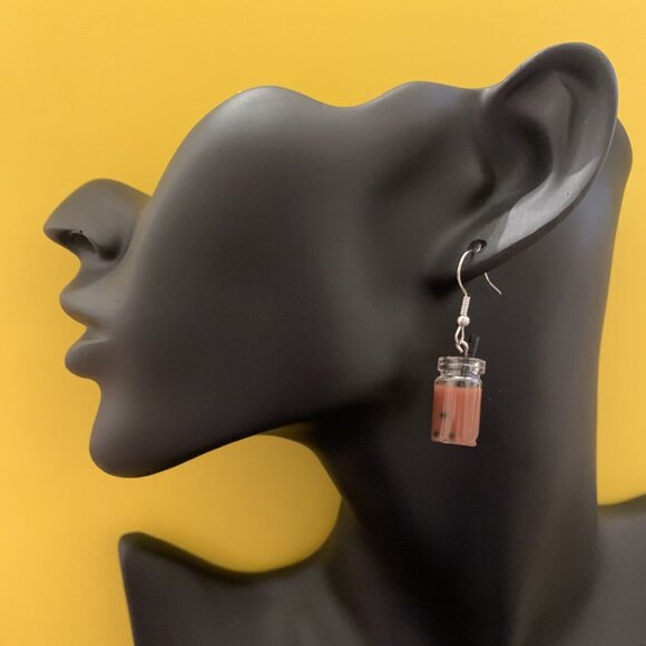 Coffee Earring, Funny Food Earring, Gift Idea, Smoothie Earring, Late Earring - Picture 2 of 5